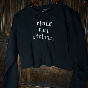 GAYA Riots Not Rainbows cropped sweater size medium